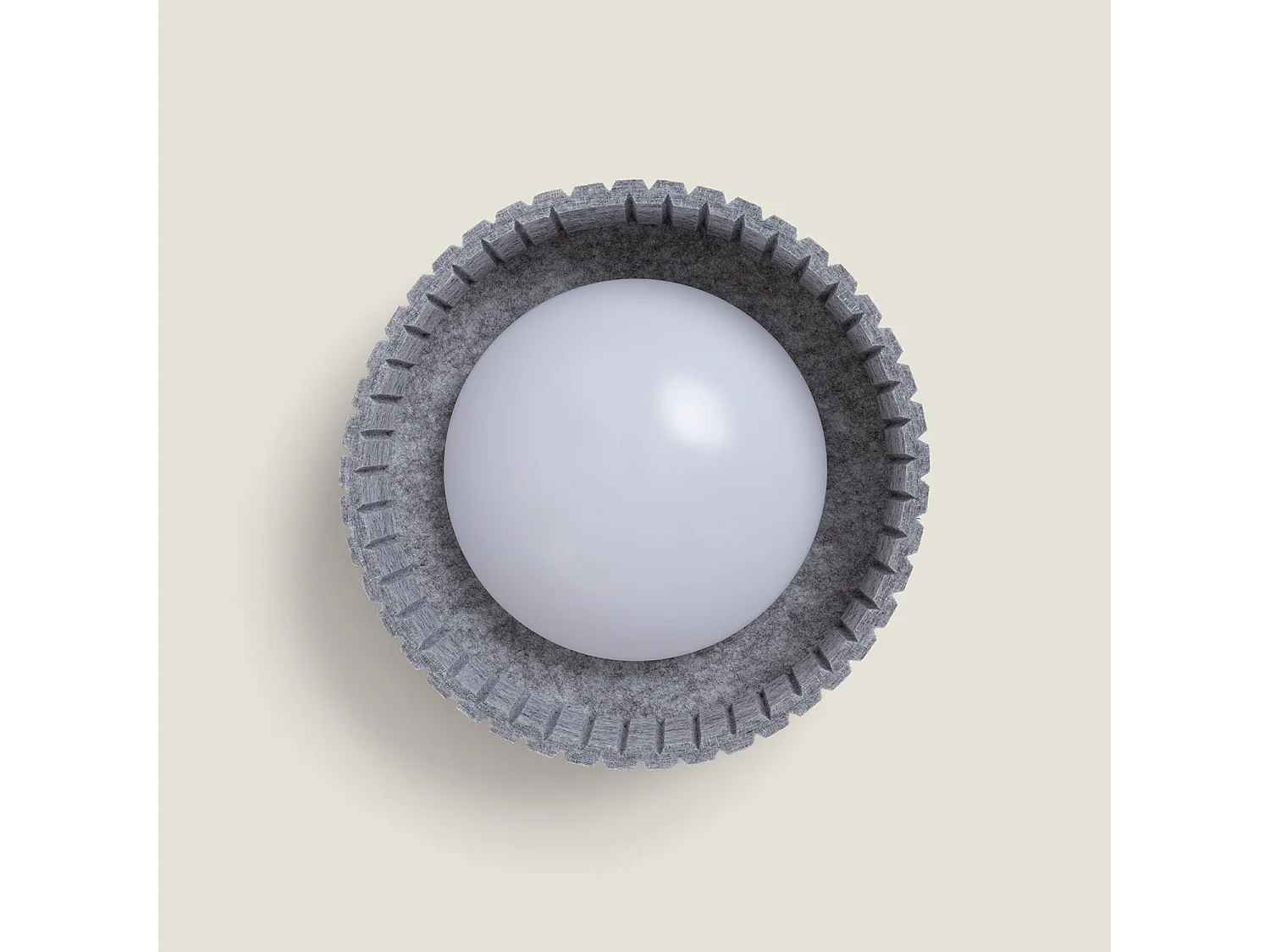 Plafonnier LED 9W Rond Feutre Ø300 mm CCT Sélectionnable Gris