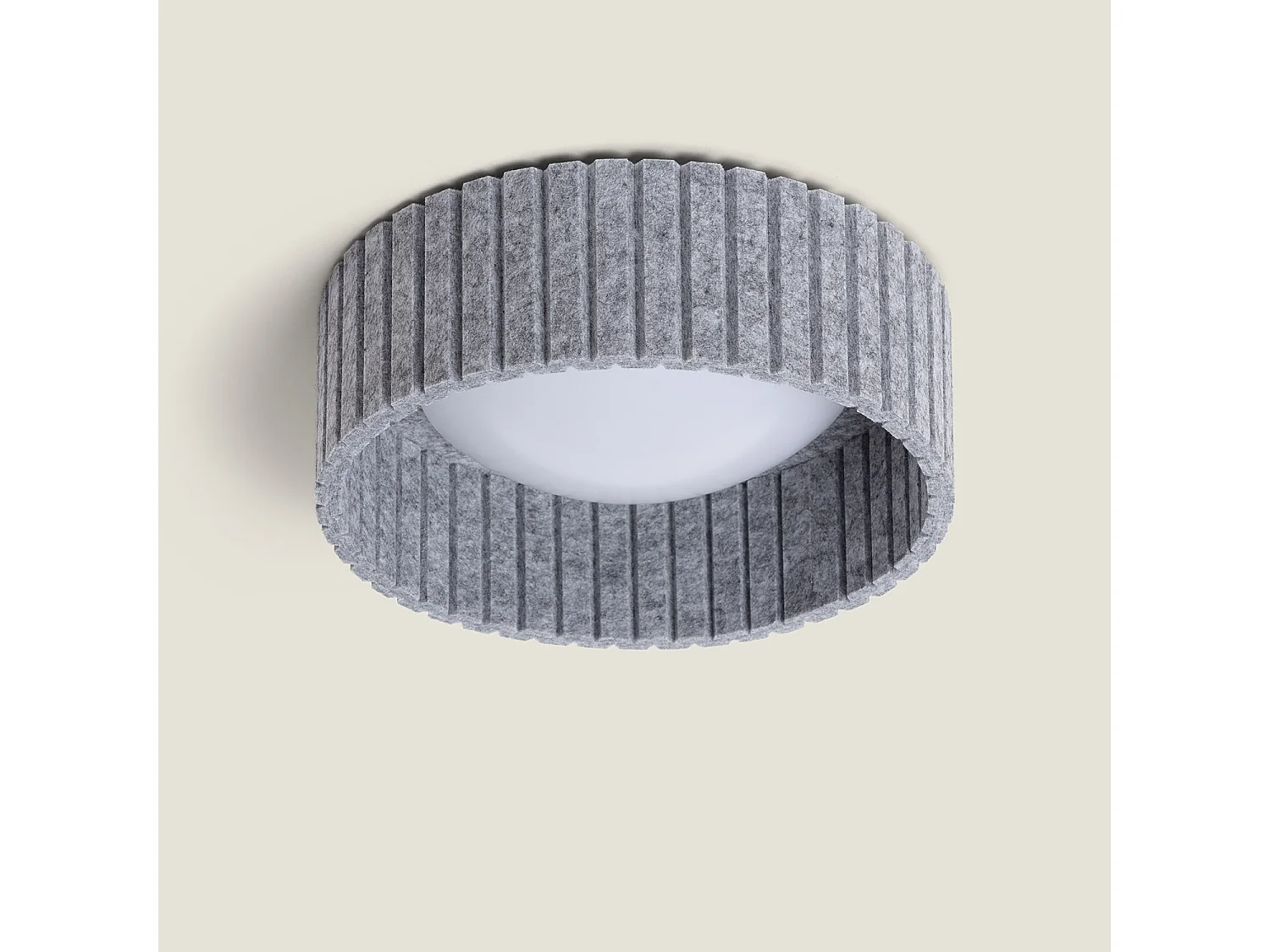 Plafón LED Acústico 9W Circular Fieltro Ø300 mm CCT Seleccionable Kaptyn Gris
