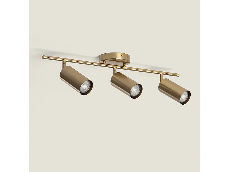 Lampada da Soffitto Metallo Dariel 3 Faretti Oro