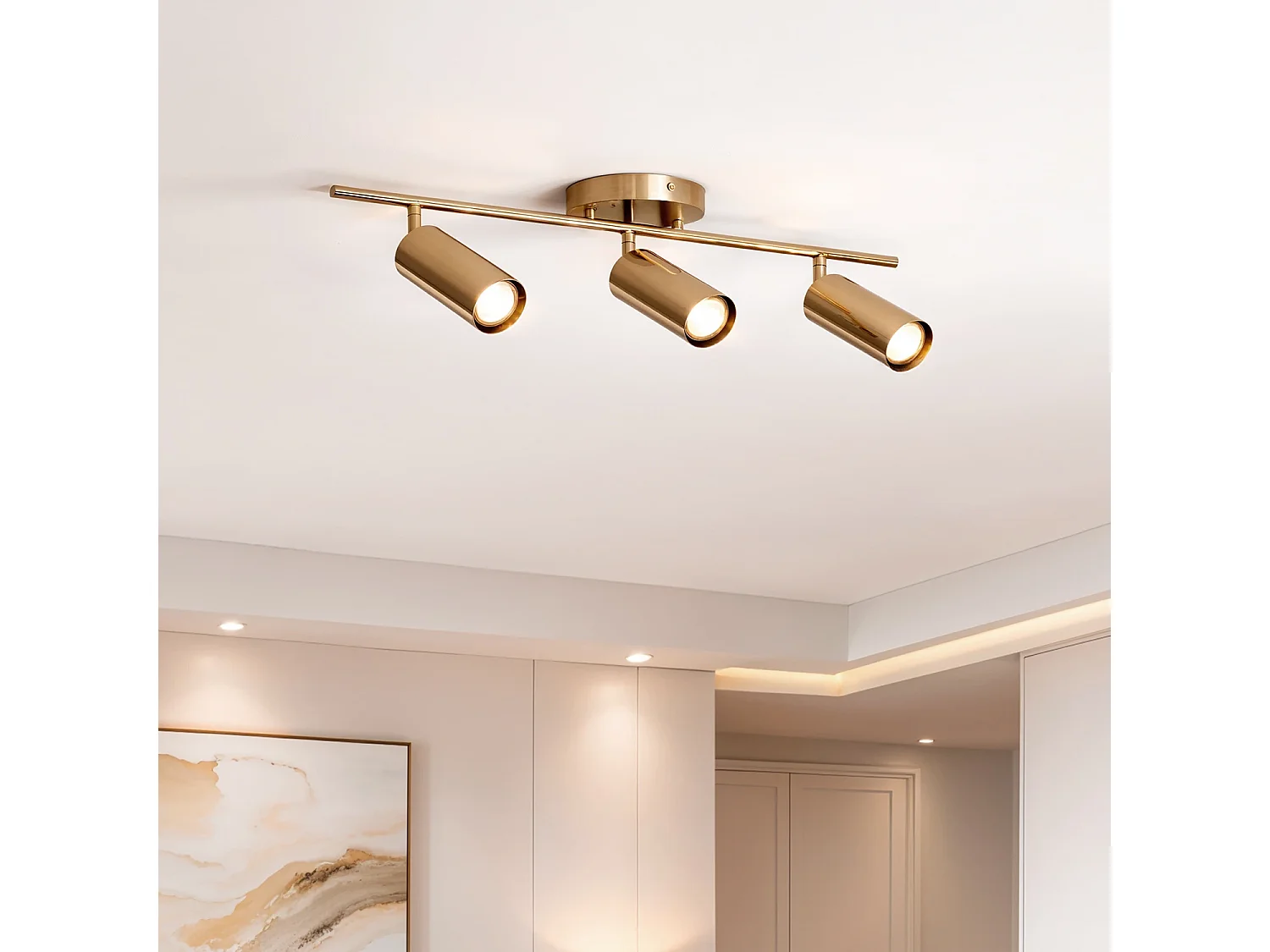Plafonnier Métal Dariel 3 Spots Doré