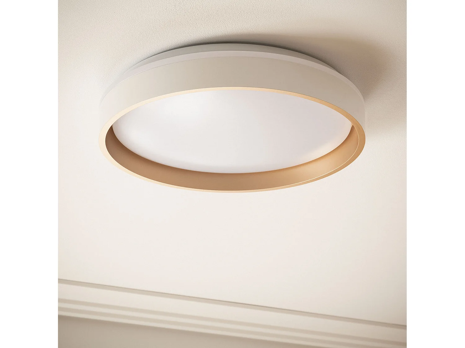 Plafonnier LED 24W Rond Métal Ø390 mm Kibek Doré