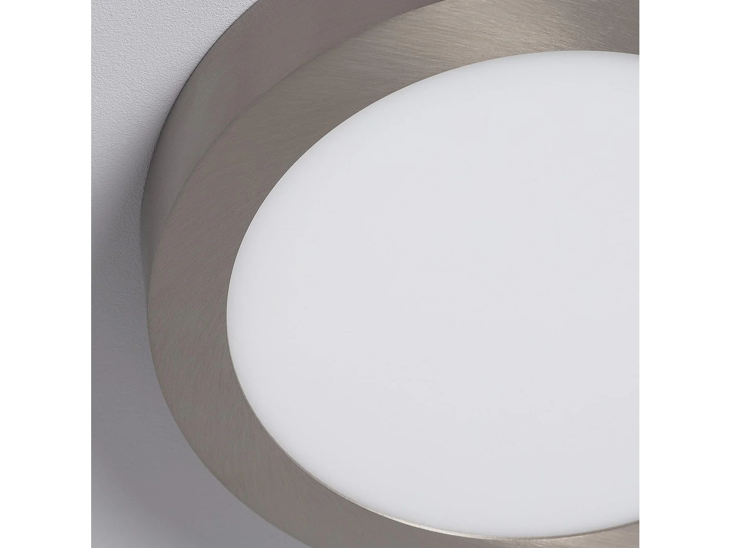 Plafonnier LED Rond 18W Métal Ø225 mm Argenté  5000K Blanc froid