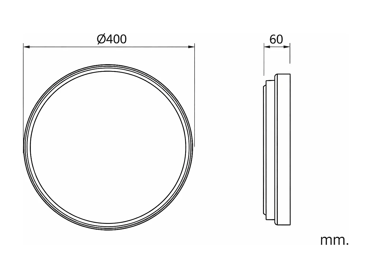 Plafonnier LED 24W Rond Ø400 mm Nysted  Noir