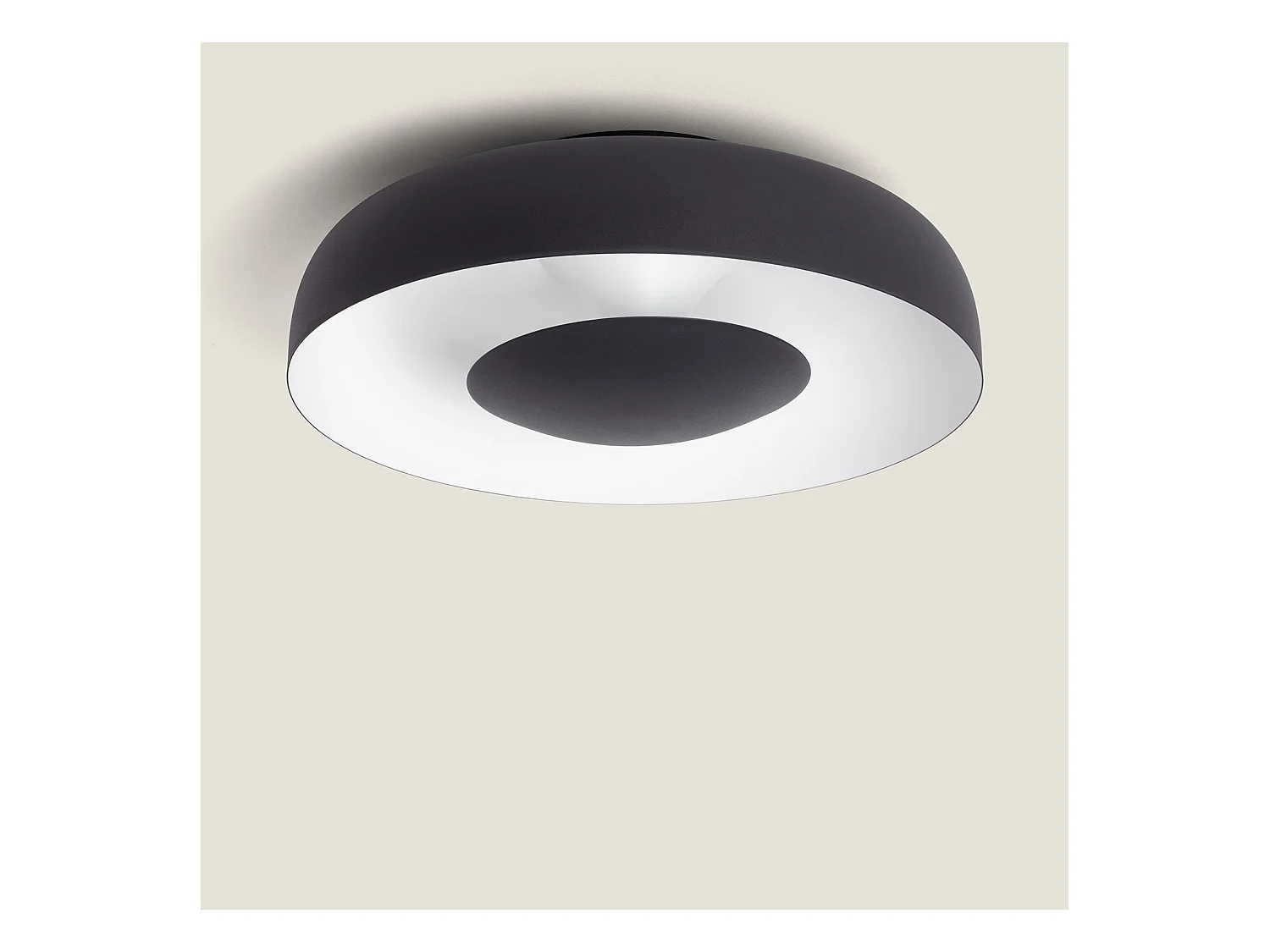 Plafonnier LED 20W Métal Duval Noir