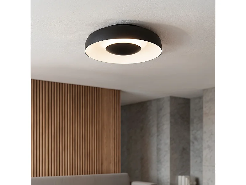 Plafonnier LED 20W Métal Duval Noir