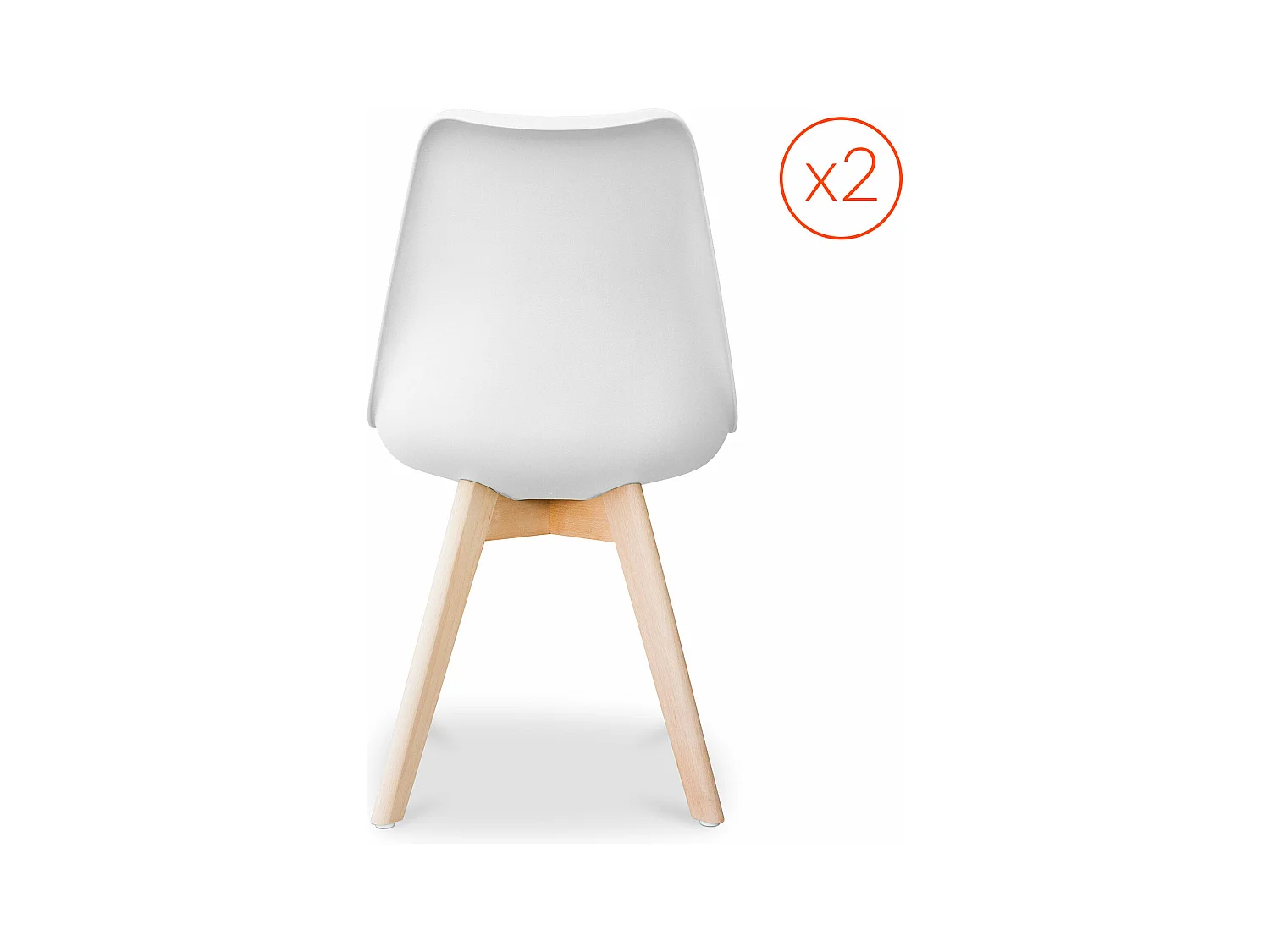Lot von 2 Denisse stühle mit Kissen Skandinavisches design - Kunststoff