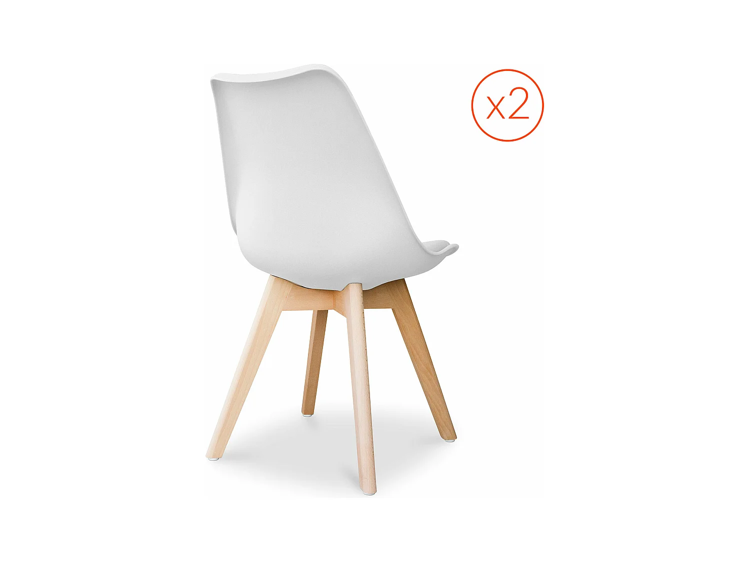 Lot von 2 Denisse stühle mit Kissen Skandinavisches design - Kunststoff