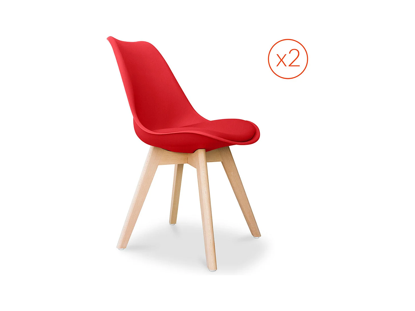 Lot von 2 Denisse stühle mit Kissen Skandinavisches design - Kunststoff