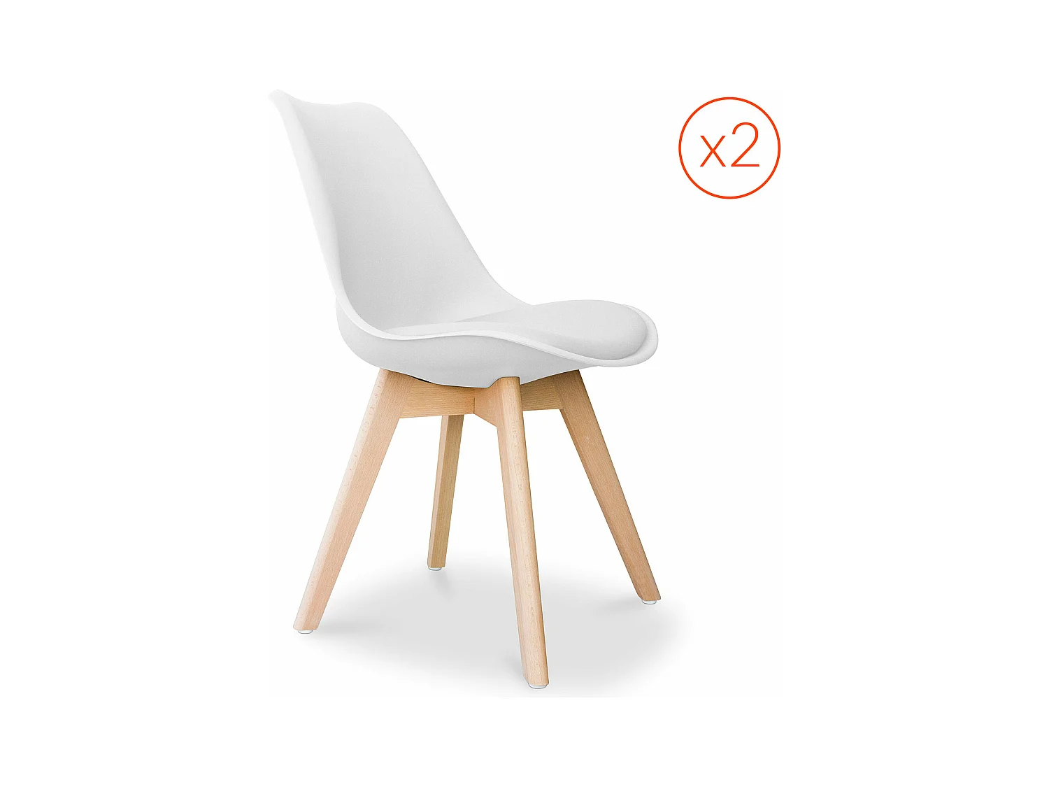 Lot von 2 Denisse stühle mit Kissen Skandinavisches design - Kunststoff