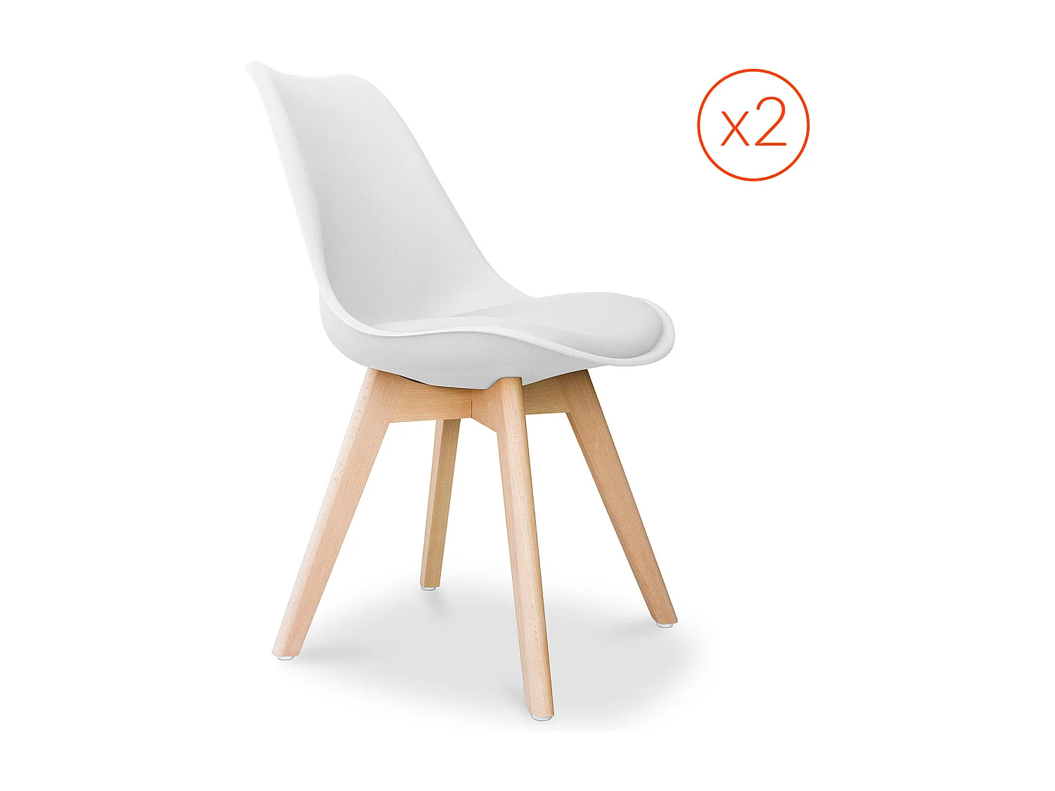 Lotto di 2 Sedie Denisse design scandinavo