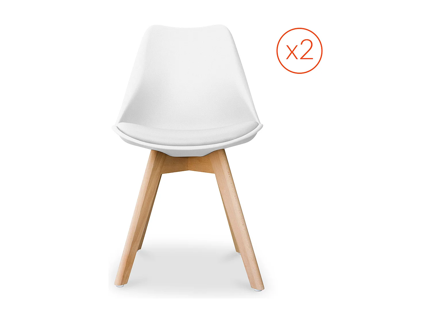 Lot von 2 Denisse stühle mit Kissen Skandinavisches design - Kunststoff