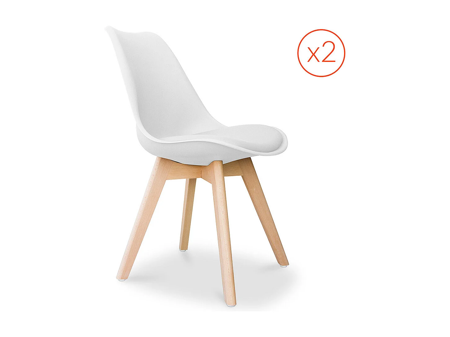 Lot von 2 Denisse stühle mit Kissen Skandinavisches design - Kunststoff