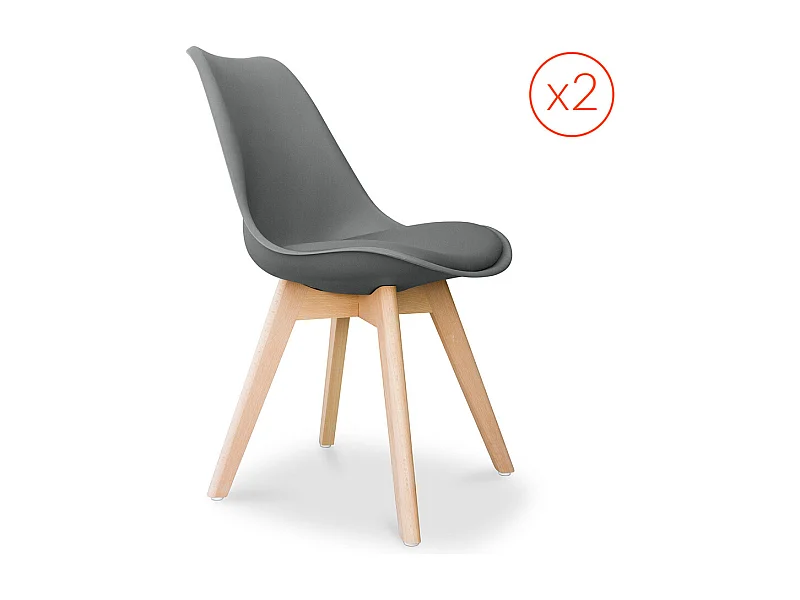 Lotto di 2 Sedie Denisse design scandinavo