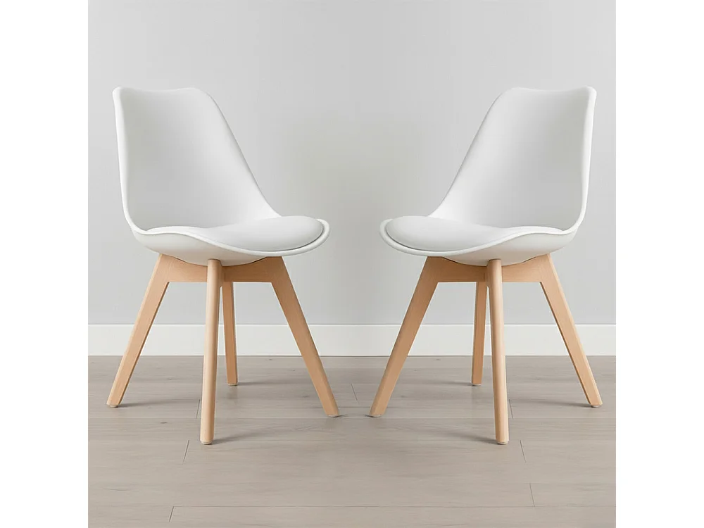 Lot von 2 Denisse stühle mit Kissen Skandinavisches design - Kunststoff