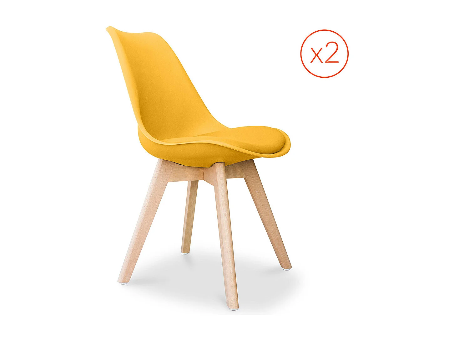 Lot von 2 Denisse stühle mit Kissen Skandinavisches design - Kunststoff