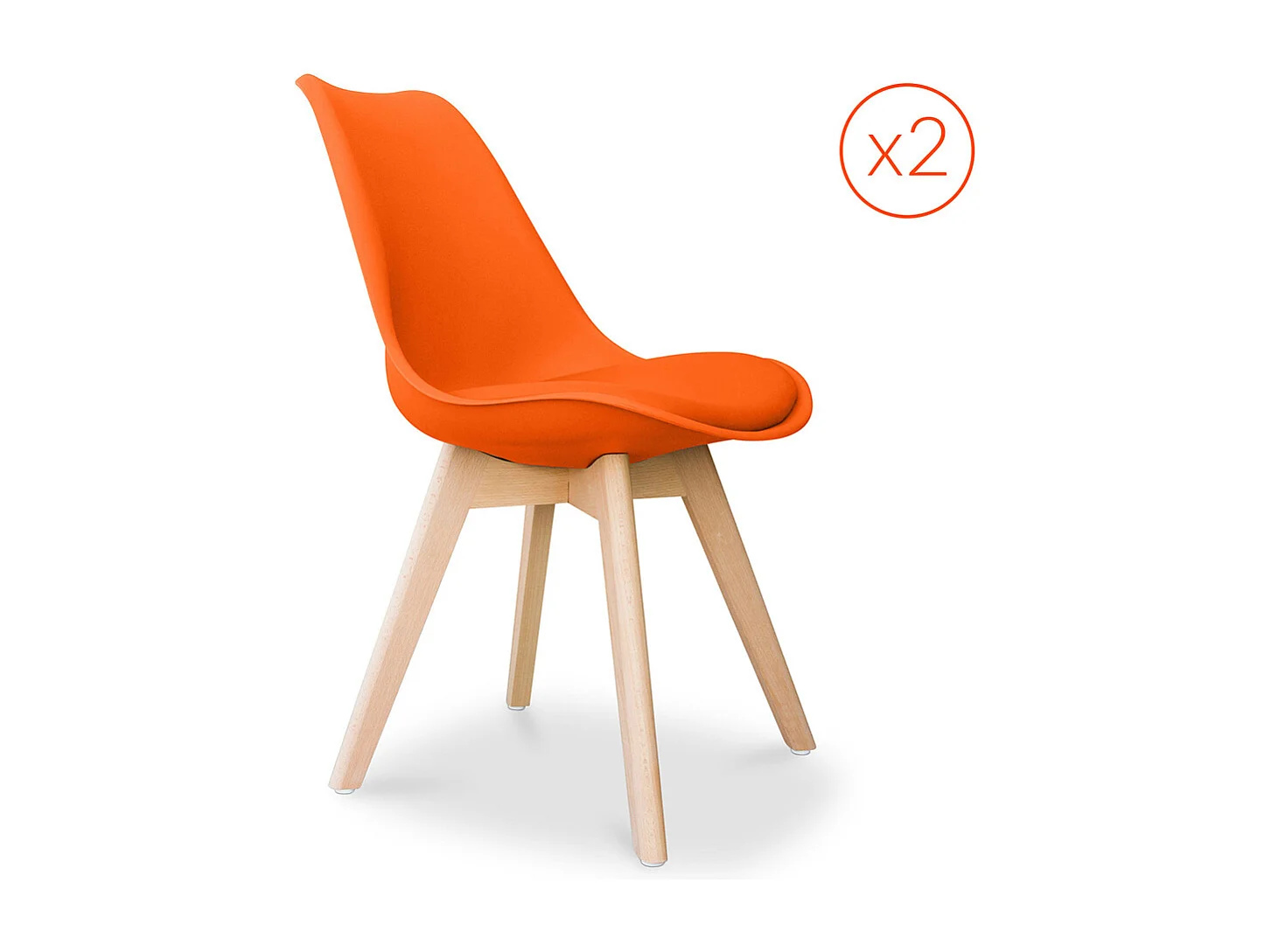 Lot von 2 Denisse stühle mit Kissen Skandinavisches design - Kunststoff