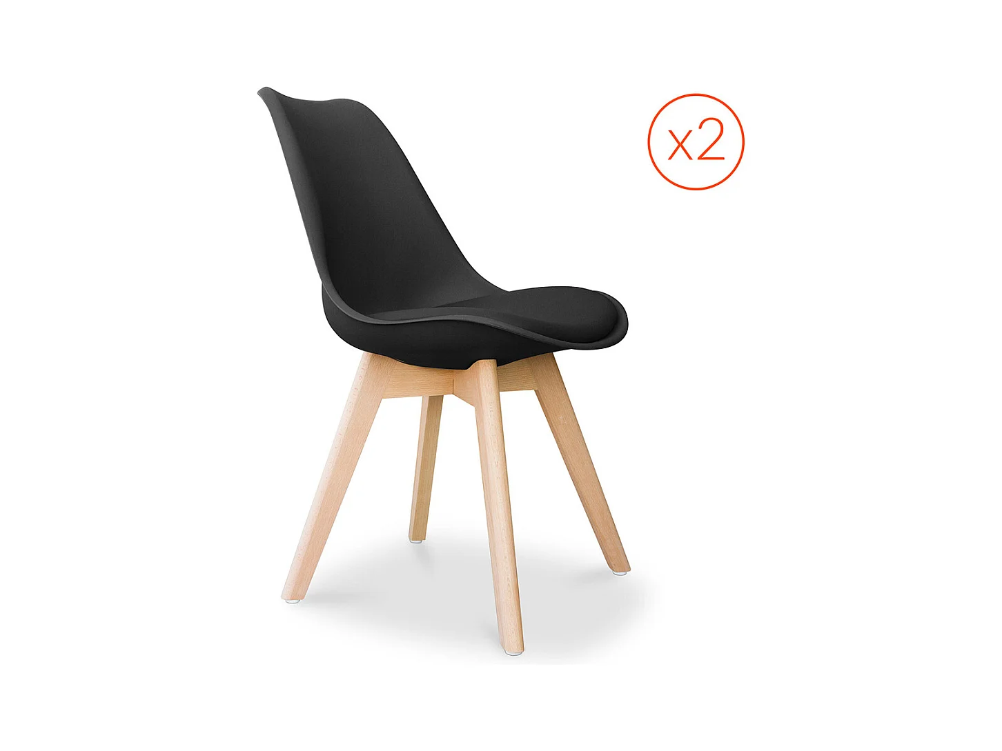 Lotto di 2 Sedie Denisse design scandinavo