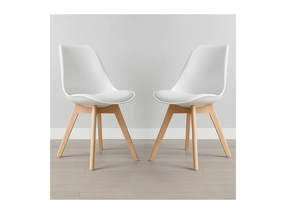 Lot von 2 Denisse stühle mit Kissen Skandinavisches design - Kunststoff