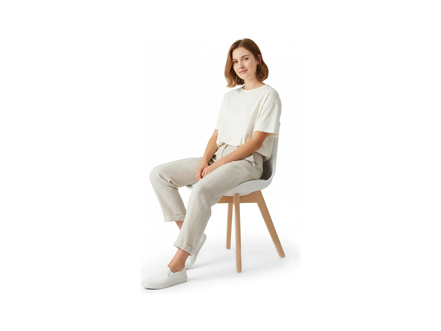 Lot von 2 Denisse stühle mit Kissen Skandinavisches design - Kunststoff