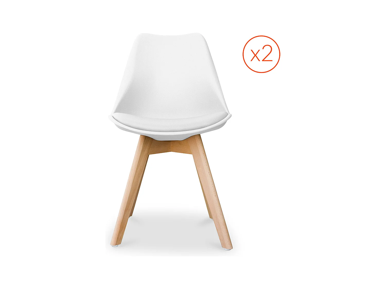 Lot von 2 Denisse stühle mit Kissen Skandinavisches design - Kunststoff