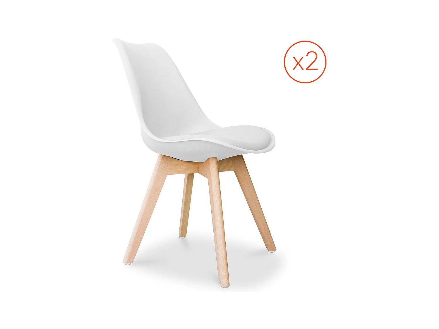 Lot von 2 Denisse stühle mit Kissen Skandinavisches design - Kunststoff