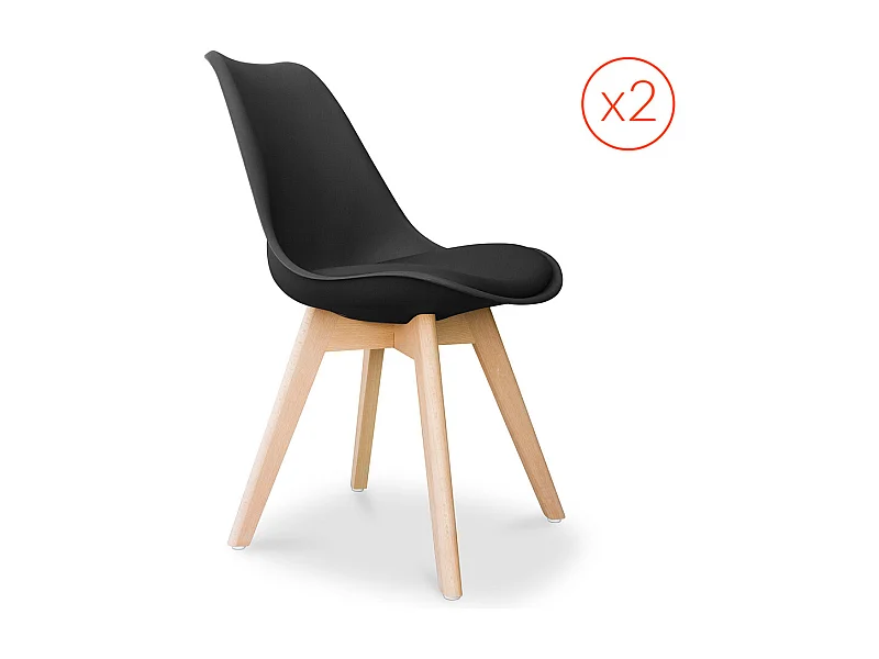 Lotto di 2 Sedie Denisse design scandinavo