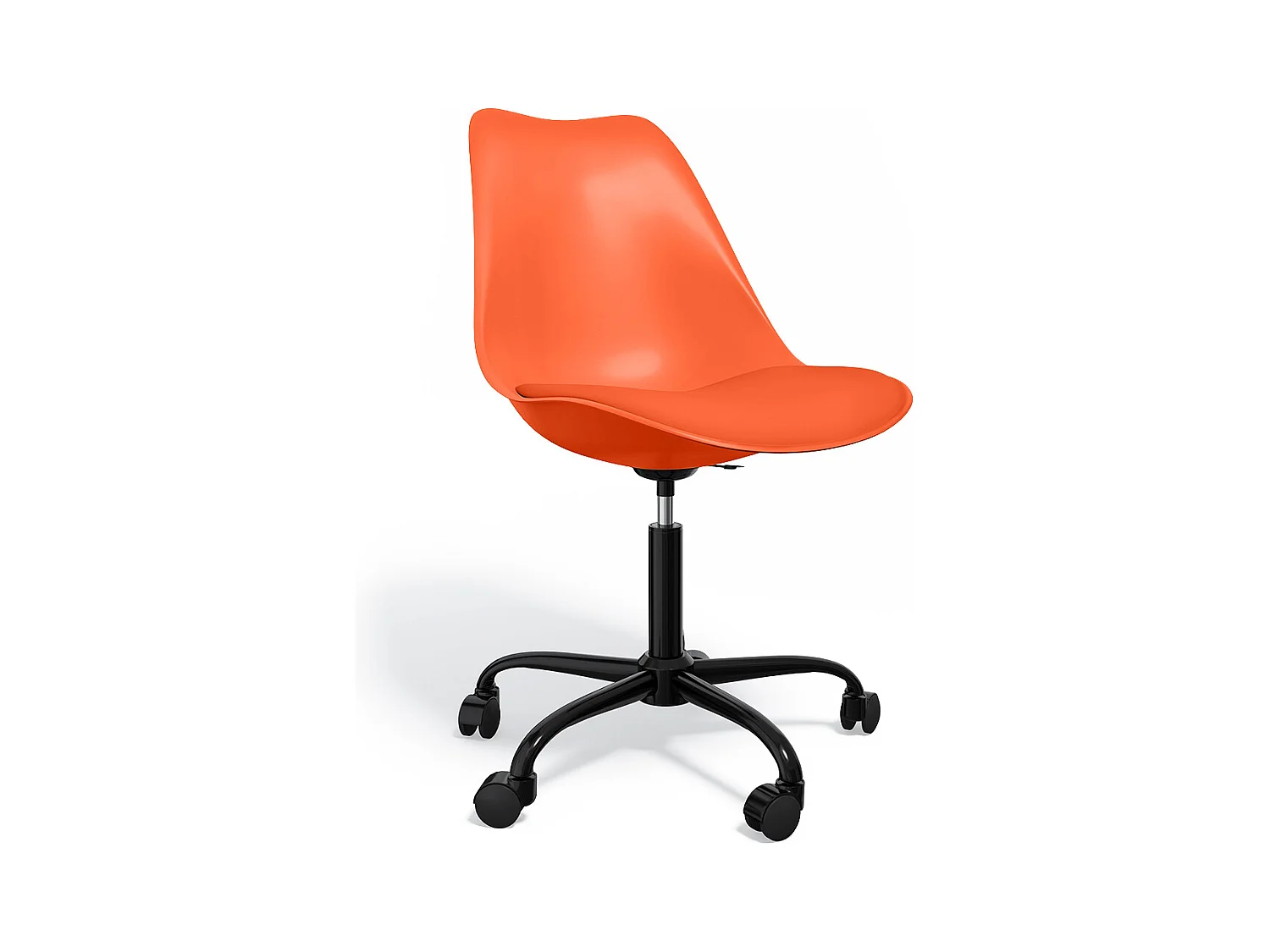Sedia da ufficio con ruote - Sedia girevole per scrivania - Struttura nera Tulip