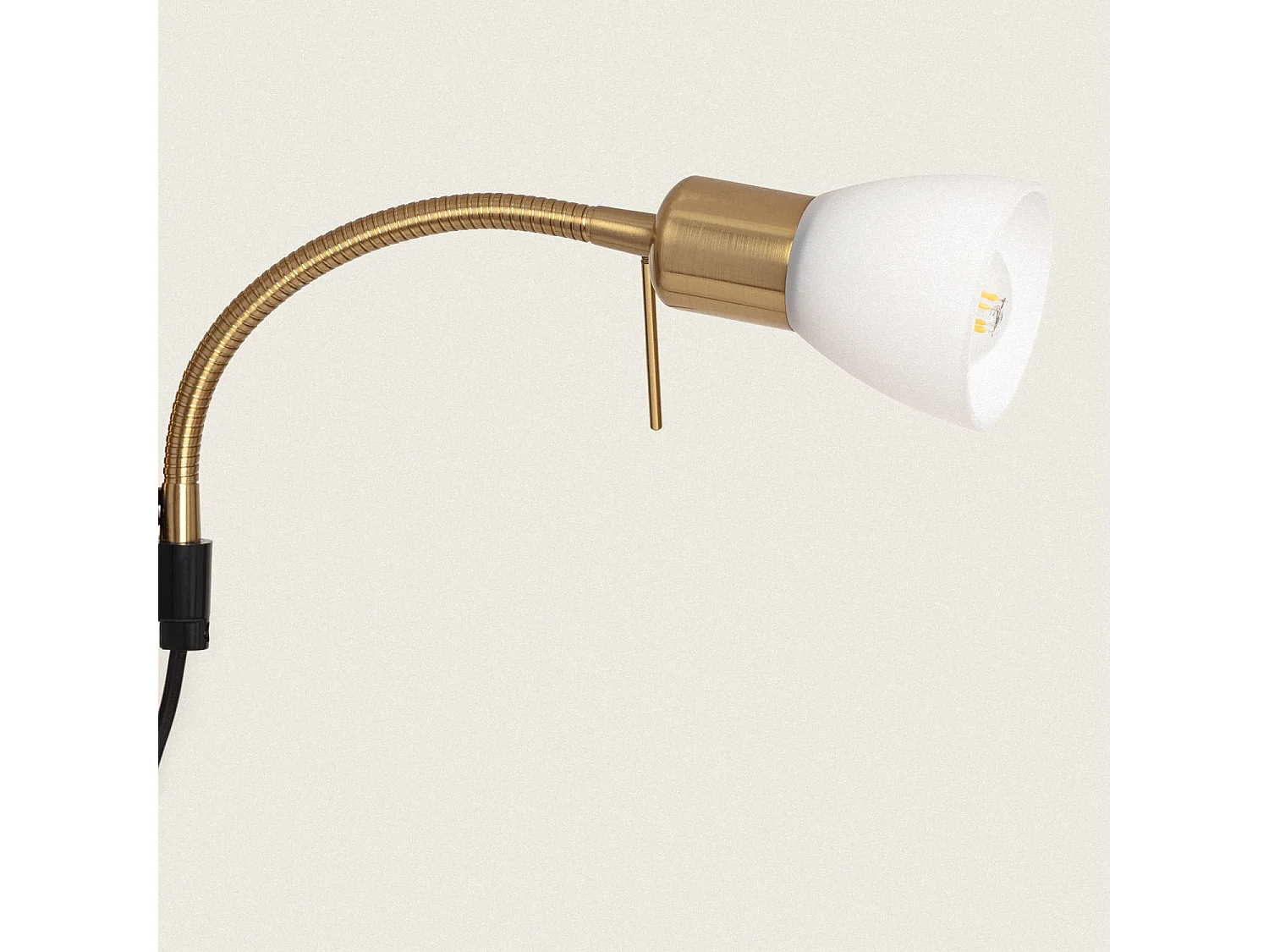 Lampada da Terra in Metallo e Vetro con Luce da Lettura Ussel Oro