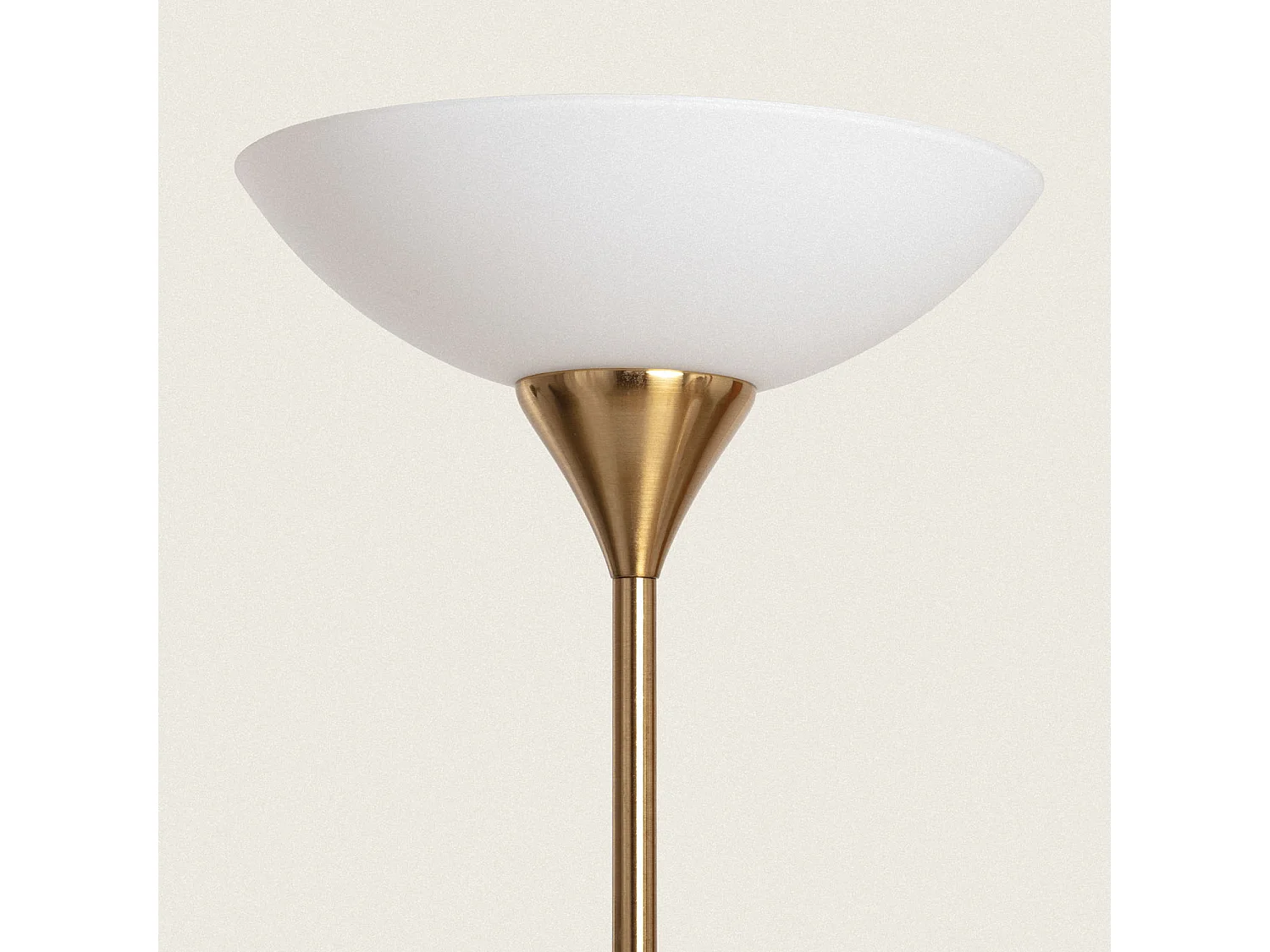 Lampada da Terra in Metallo e Vetro con Luce da Lettura Ussel Oro