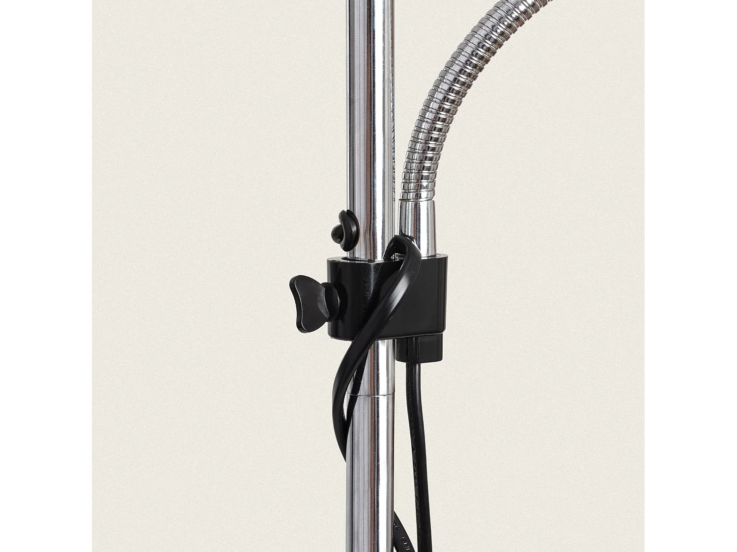 Lámpara de Pie Metal y Cristal con Luz de Lectura Ussel Plateado