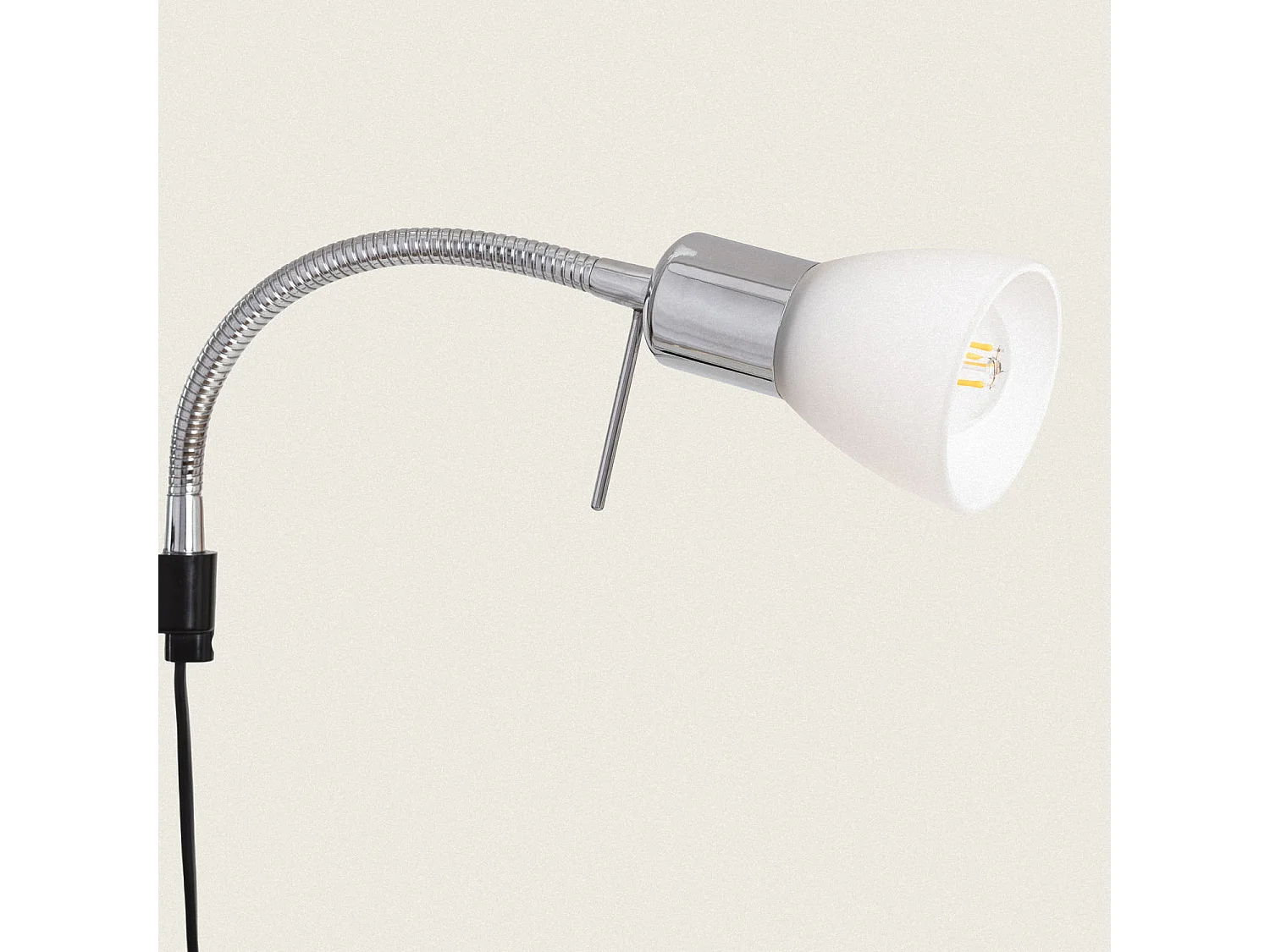 Lampadaire avec LED de Lecture Métal et Verre Ussel Argenté