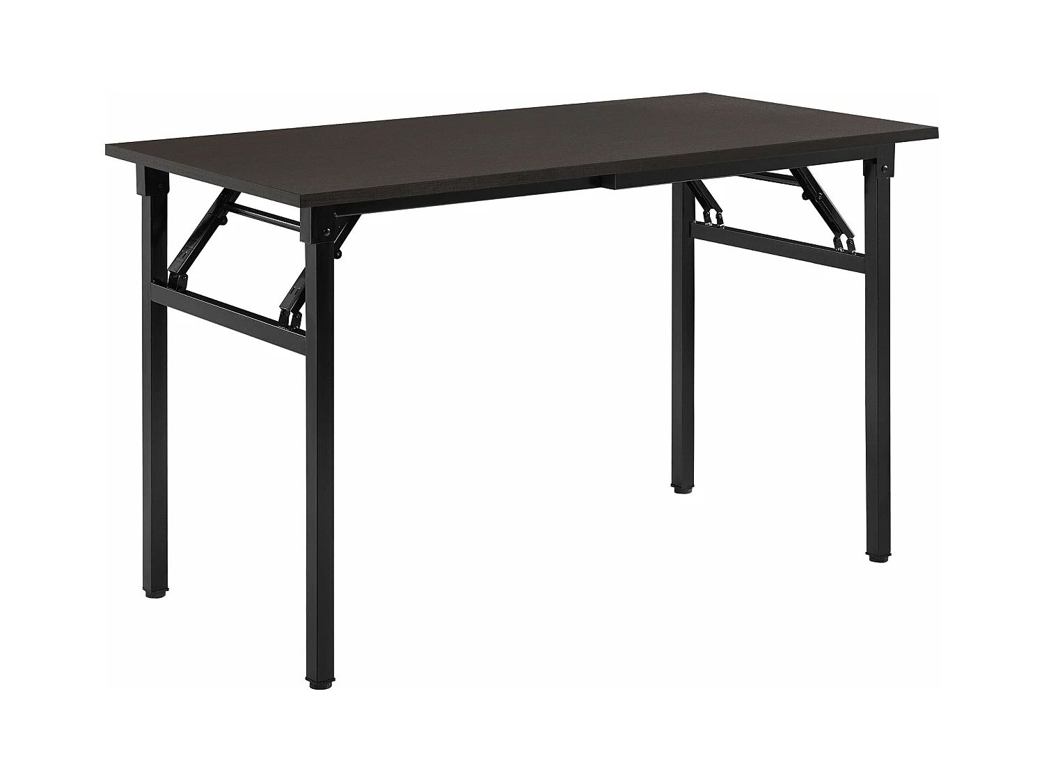 Mesa dobrável de cozinha e sala de jantar com altura ajustável para 4 pessoas 120 cm marrom e preto 03_0004362