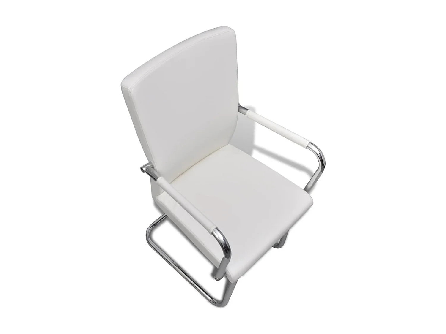 Lot de 2 chaises de salle à manger cuisine cantilever design moderne synthétique blanc CDS020301