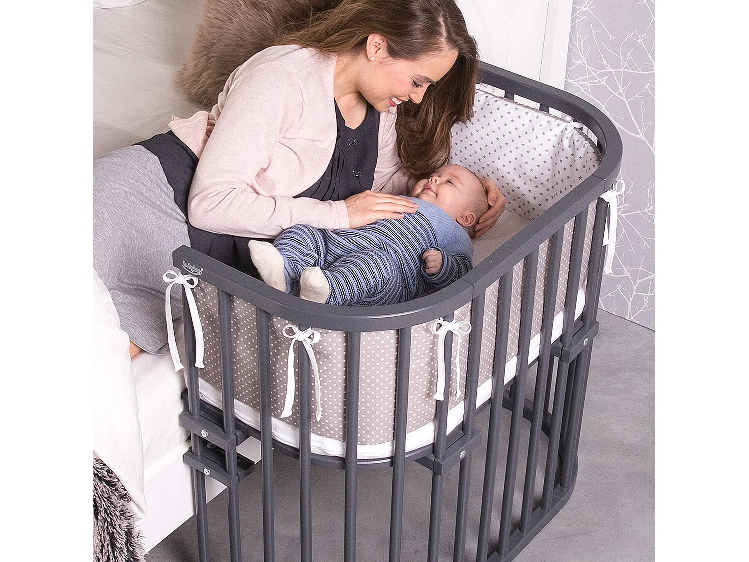 Lit berceau Cododo avec matelas - BabyBay Original Gris