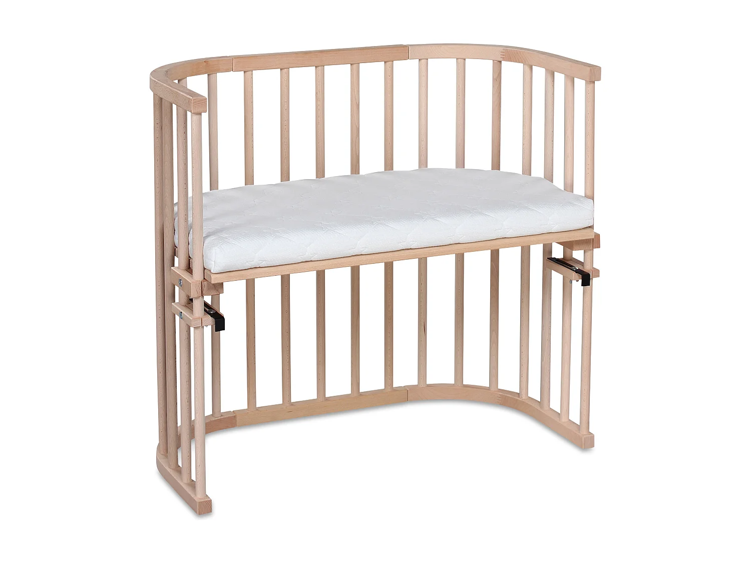 Cuna Cododo con colchón BabyBay Original en Madera Natural