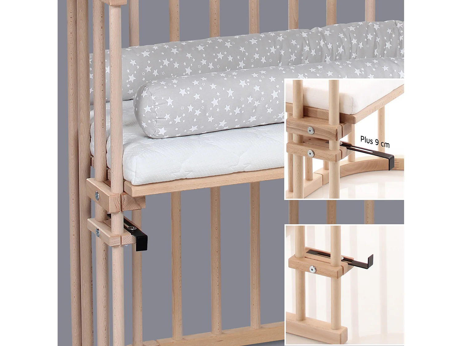Cododo Wiegenbett mit Matratze BabyBay Original aus Naturholz
