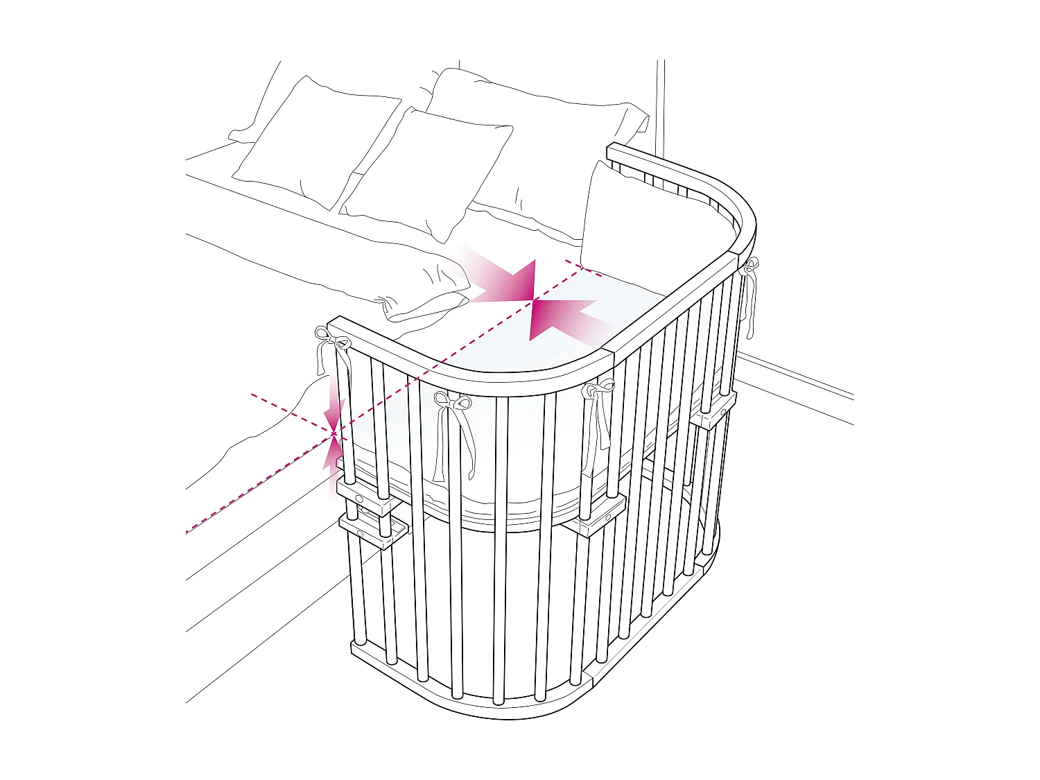 Cododo Wiegenbett mit Matratze BabyBay Original aus Naturholz