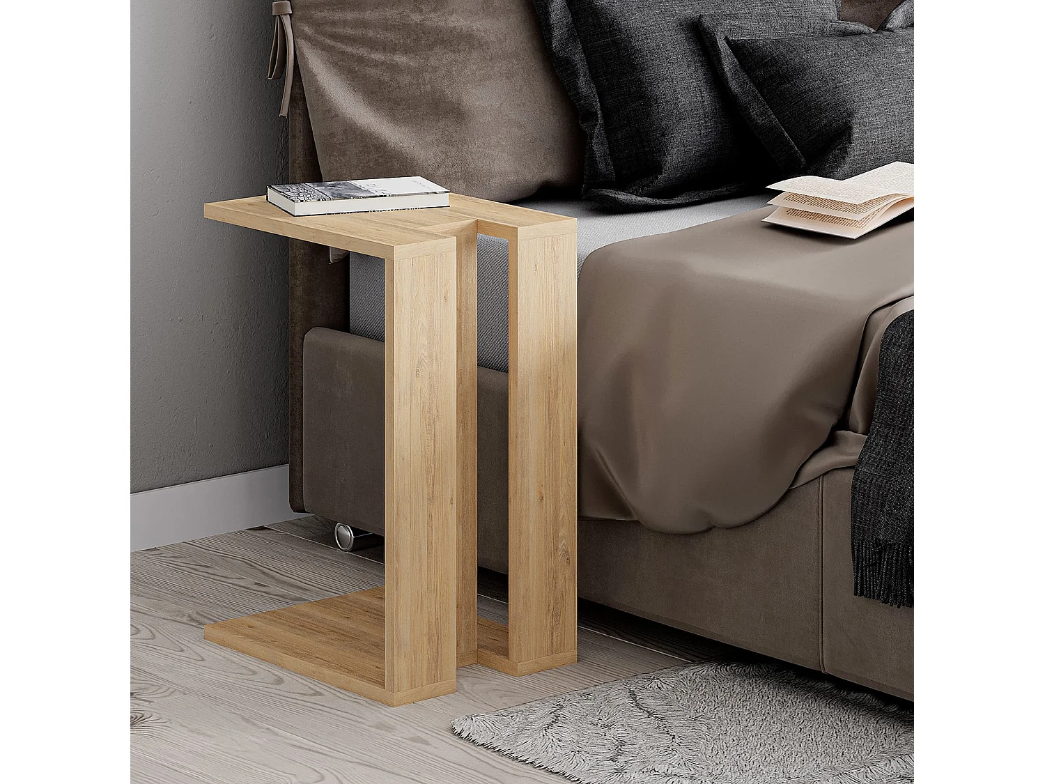 Buyqualia - Coffe Table - Mesa Auxiliar para salón o dormitorio - Color Roble