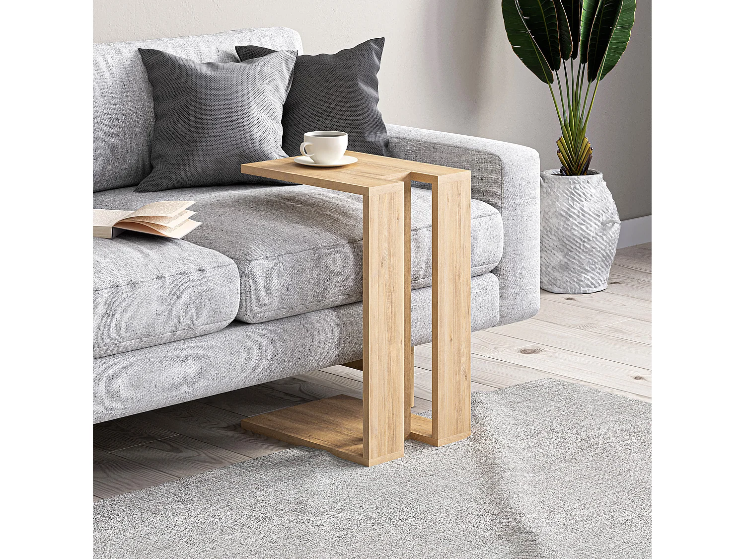 Buyqualia - Coffe Table - Mesa Auxiliar para salón o dormitorio - Color Roble