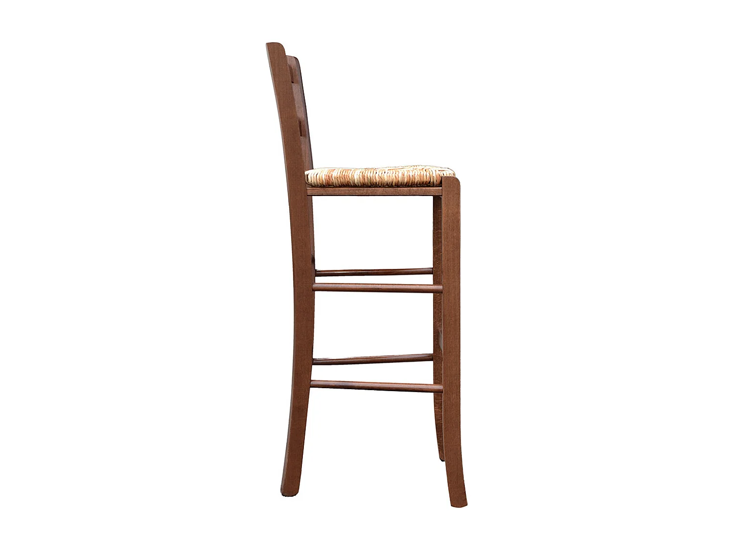 Silla de boda veneciana de madera oscura de 73 cm de alto con asiento de papel de arroz