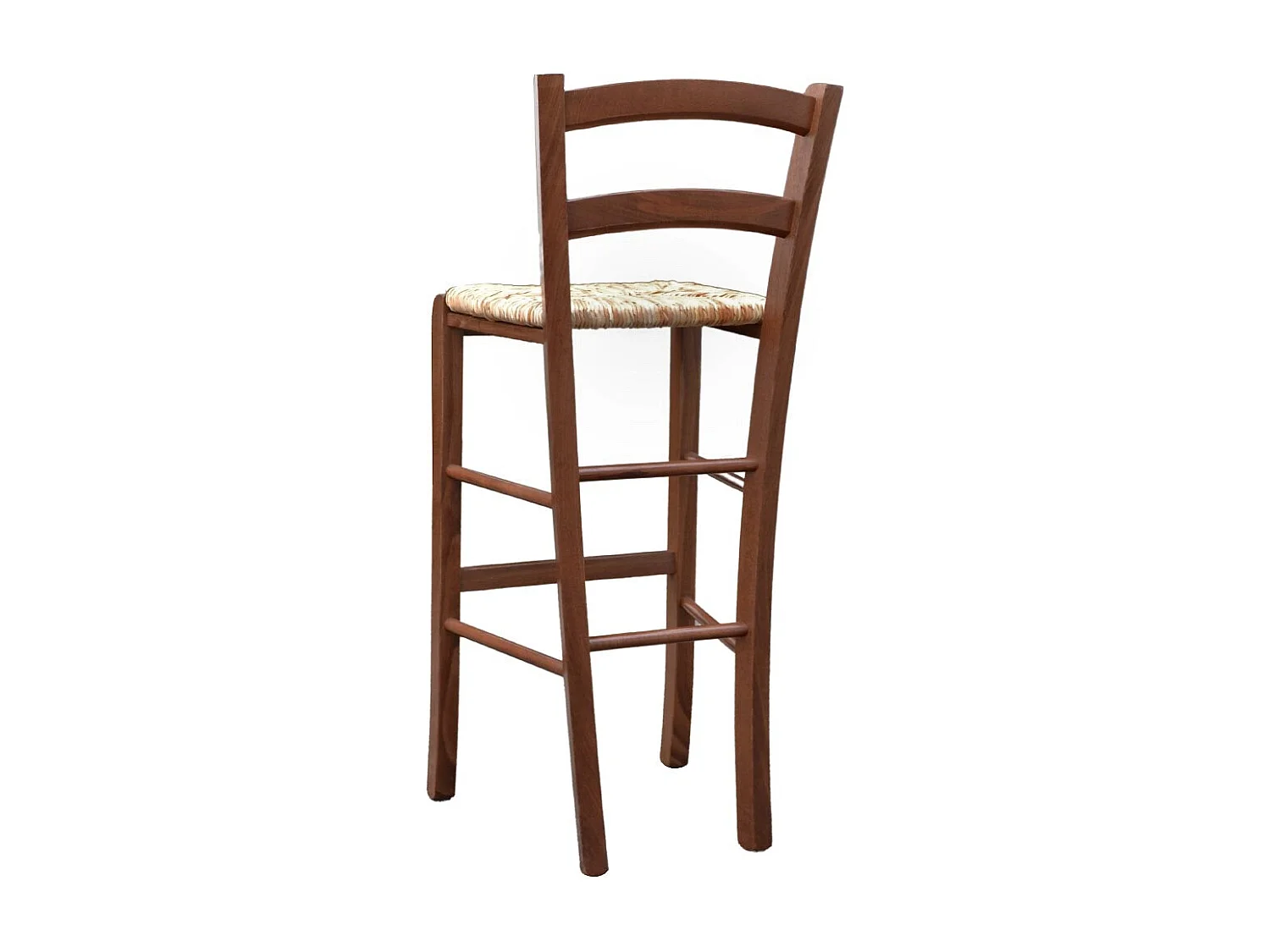 Silla de boda veneciana de madera oscura de 73 cm de alto con asiento de papel de arroz