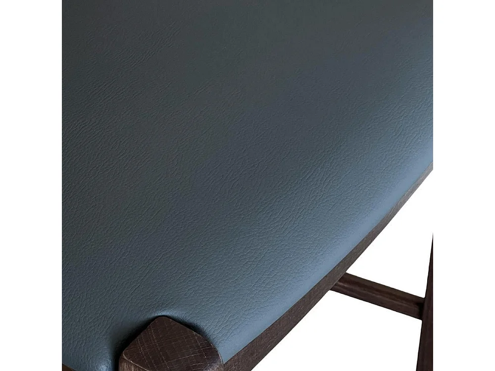 Taburete Venice en madera de nogal oscuro h 73 con asiento acolchado gris/antracita