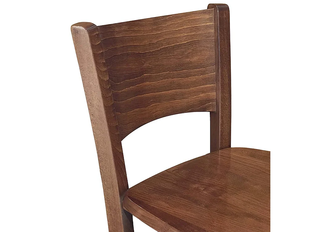 Tabourets de bar Lucy en bois marron foncé h 73 avec assise en bois massif x 2