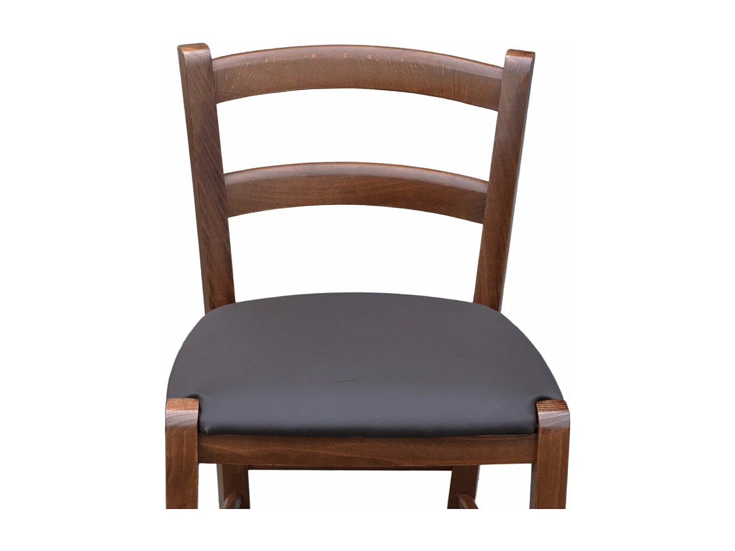 Taburete Venice en madera de nogal oscuro h 73 con asiento acolchado marrón