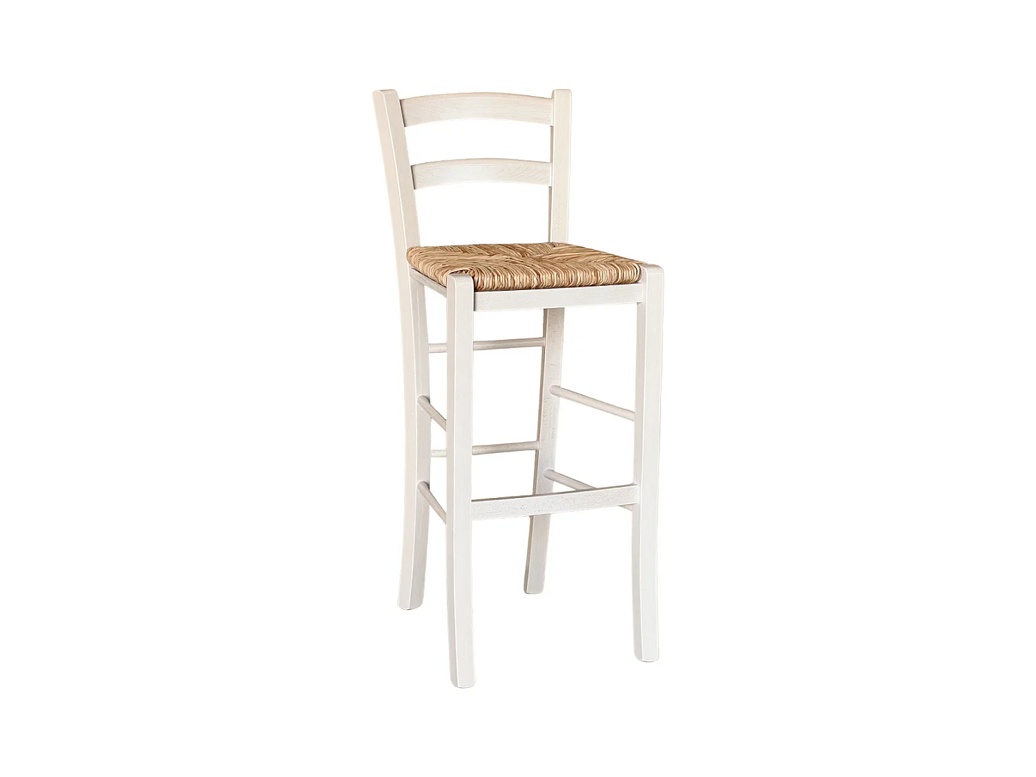 Tabouret haut en bois blanc 73 cm Style rustique pour la maison et le bar