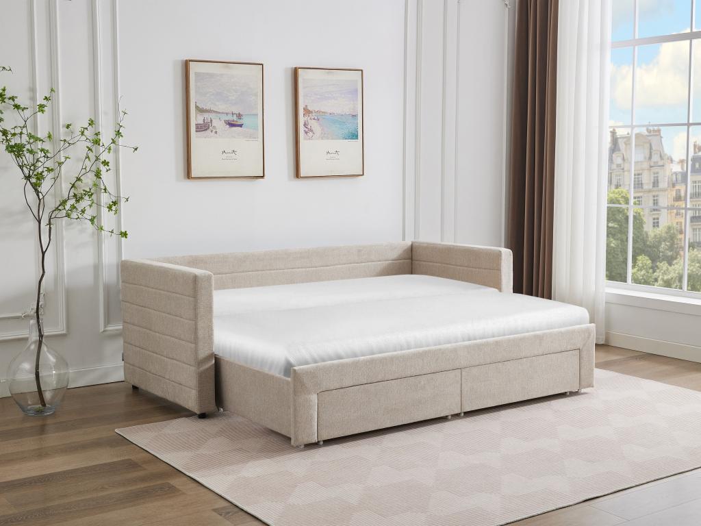 Ausziehbett + Matratzen - 2 x 80 x 200 cm - Mit ausziehbarem Lattenrost & S günstig online kaufen