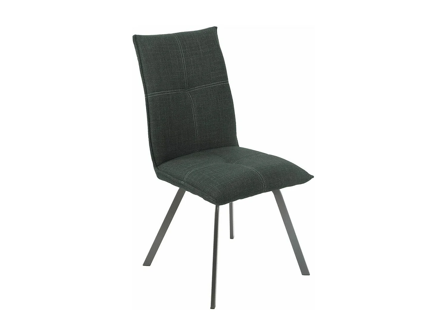 BISPO - Lot de 2 Chaises Tissu Texturé Coloris Gris Anthracite