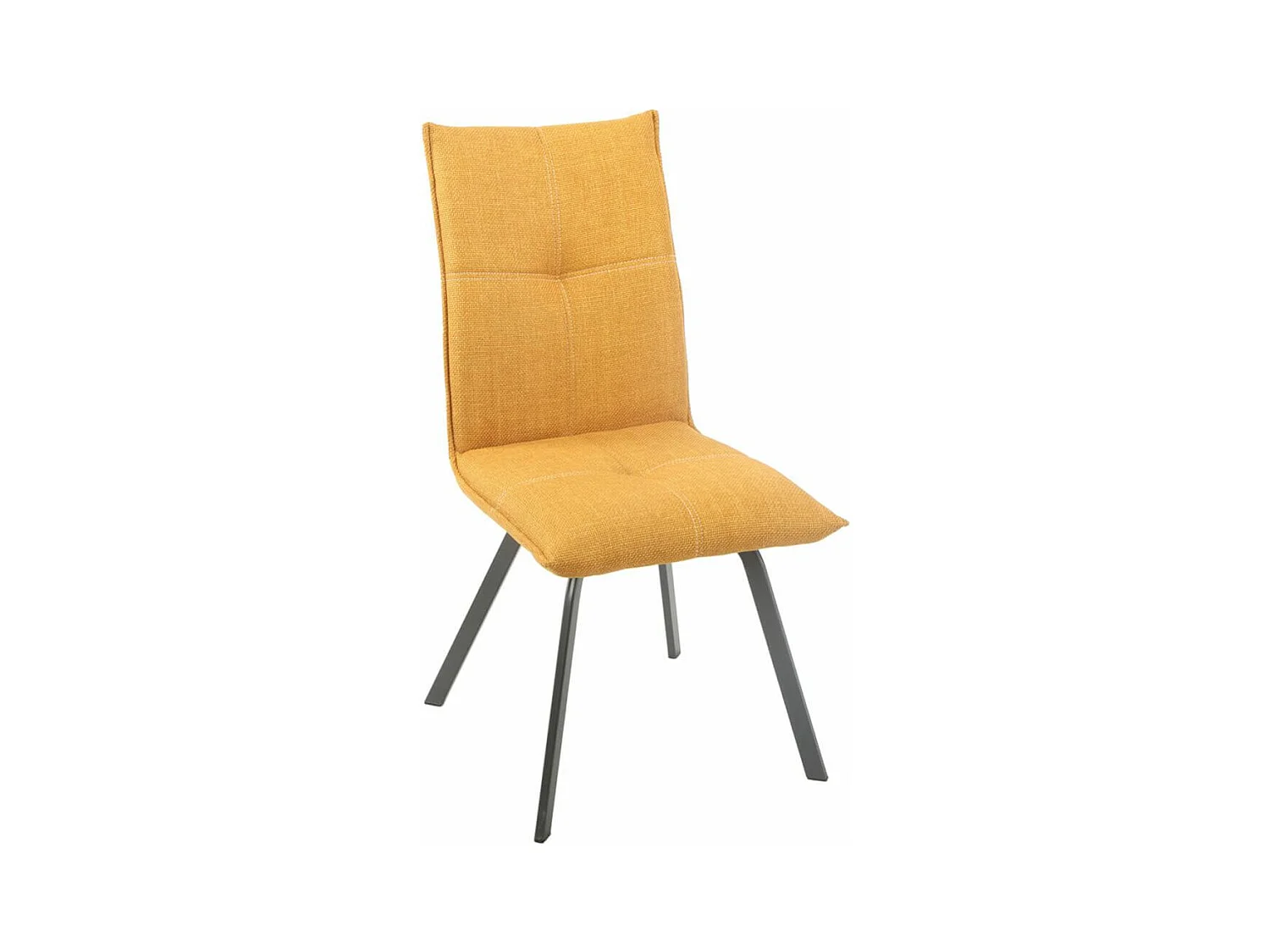 BISPO - Lot de 2 Chaises Tissu Texturé Coloris Jaune moutarde