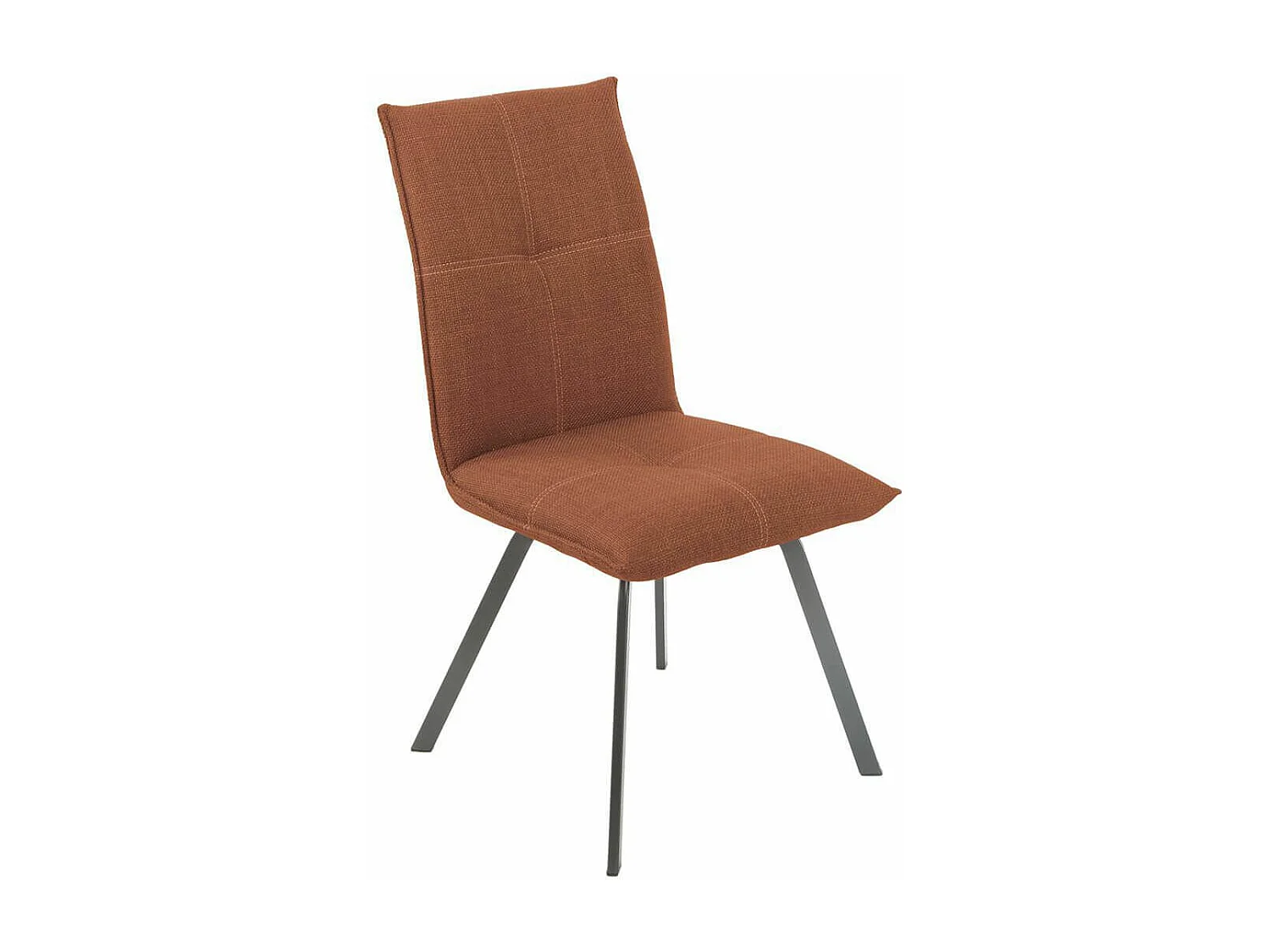 BISPO - Lot de 2 Chaises Tissu Texturé Coloris Brique Terracotta