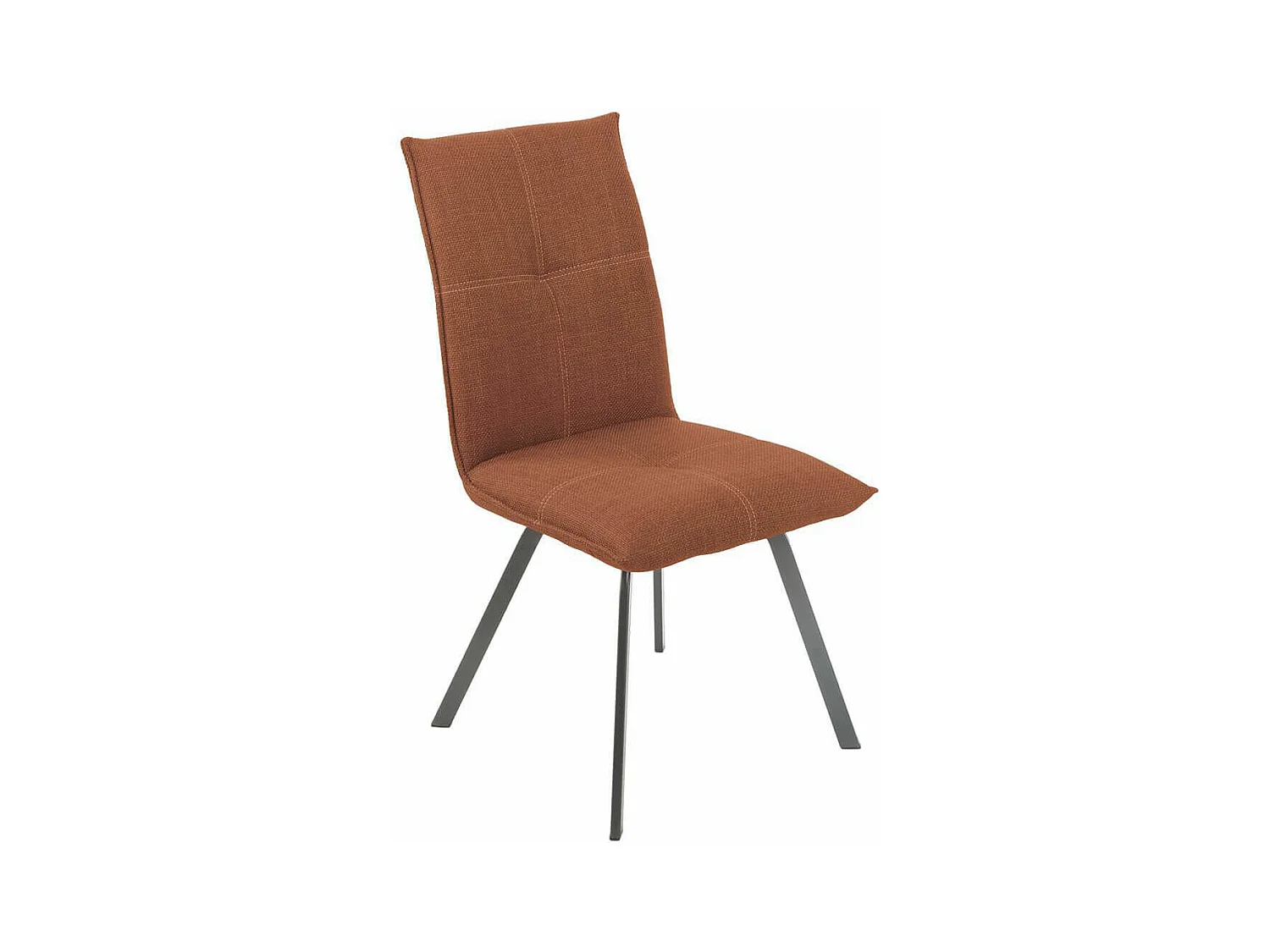 BISPO - Lot de 2 Chaises Tissu Texturé Coloris Brique Terracotta